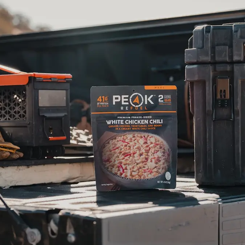 White Chicken Chili (2 Servings), Peak Refuel White Chicken Chili (2 Servings) in truckbed