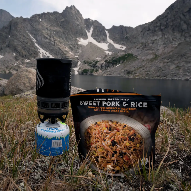 Sweet Pork & Rice (2 Servings), Peak Refuel Sweet Pork & Rice (2 Servings) at camp