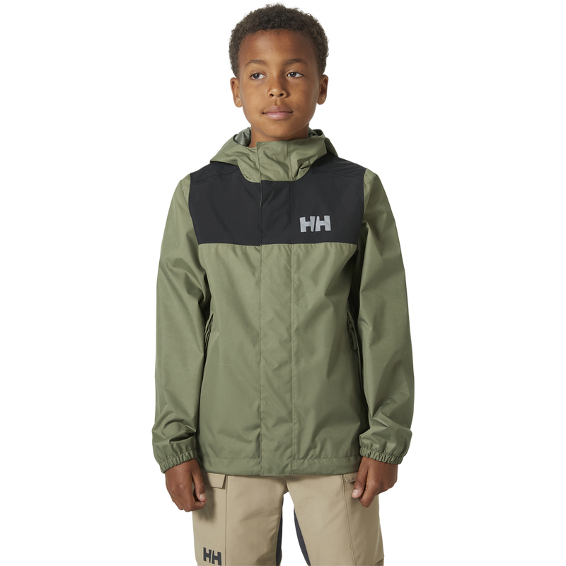 Youth Vancouver Rain Jacket, Helly Hansen Youth Vancouver Rain Jacket in Lav Green on model