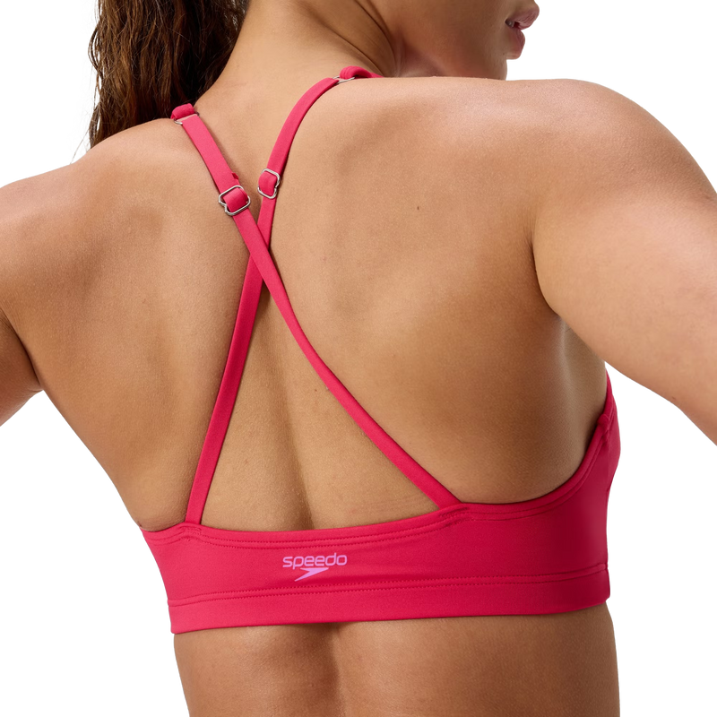 Women's Solid Square Neck Bikini Top, Speedo Women's Solid Square Neck Bikini Top Back Straps