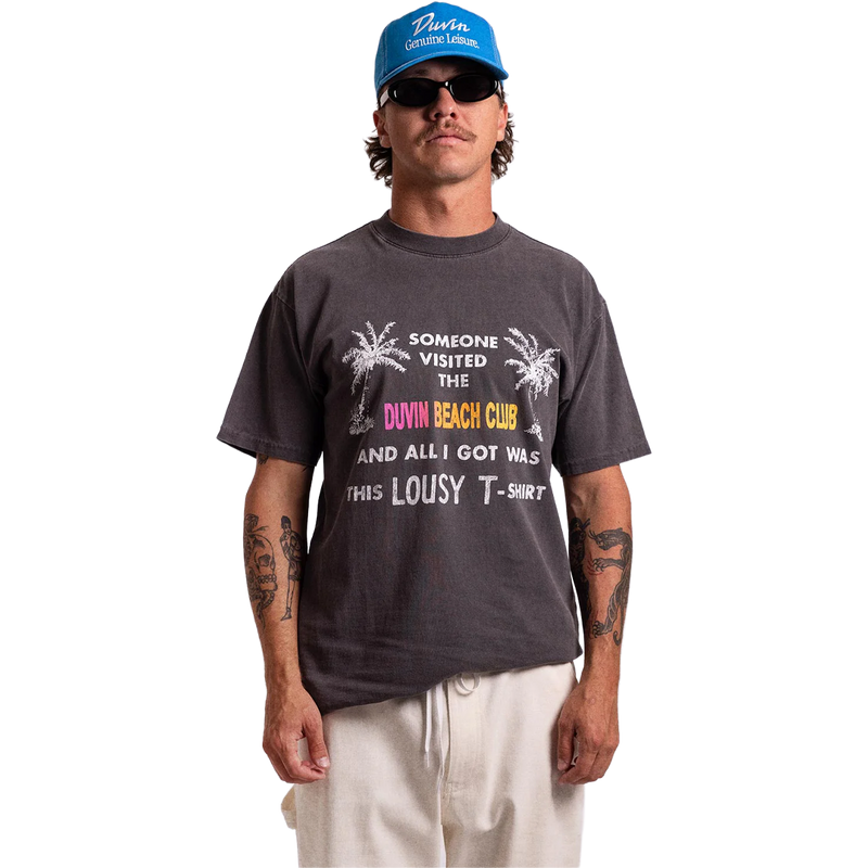 Men's Lousy Tee, Duvin Design Lousy Tee in Black close up on model