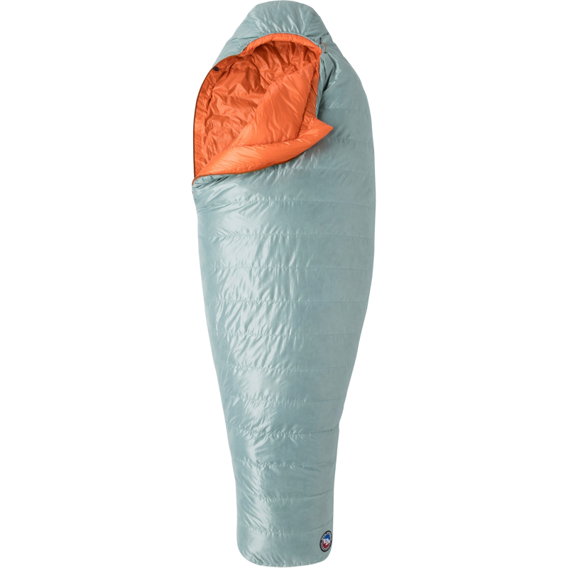 Women's Greystone 20 Regular, Big Agnes Women's Greystone 20 in Blue Surf/Nasturtium unzipped
