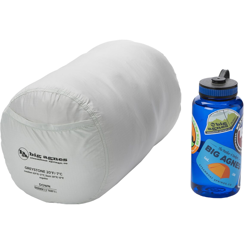 Women's Greystone 20 Regular, Big Agnes Women's Greystone 20 in Blue Surf/Nasturtium stuff sack