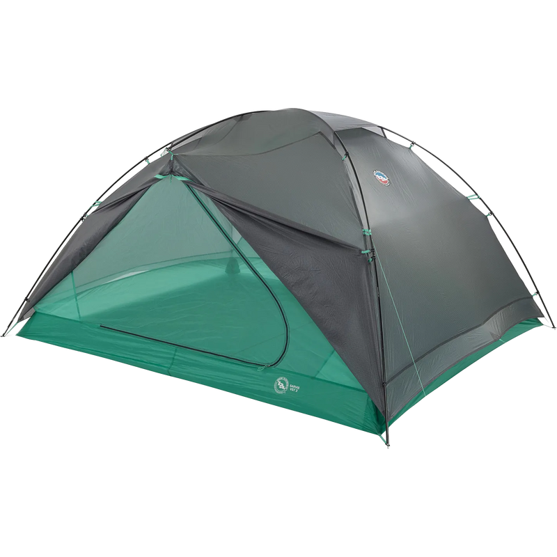 Sarvis VST 3, Big Agnes Sarvis VST 3 in Asphalt/Mint Leaf rainfly unzipped