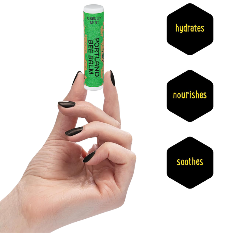 Beeswax Lip Balm, Portland Bee Balm Beeswax Lip Balm detail infographic