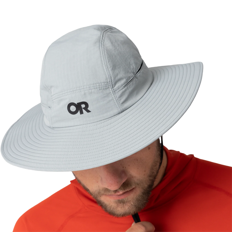 Sunbriolet Sun Hat, Outdoor Research Sunbriolet Sun Hat in light pewter on model