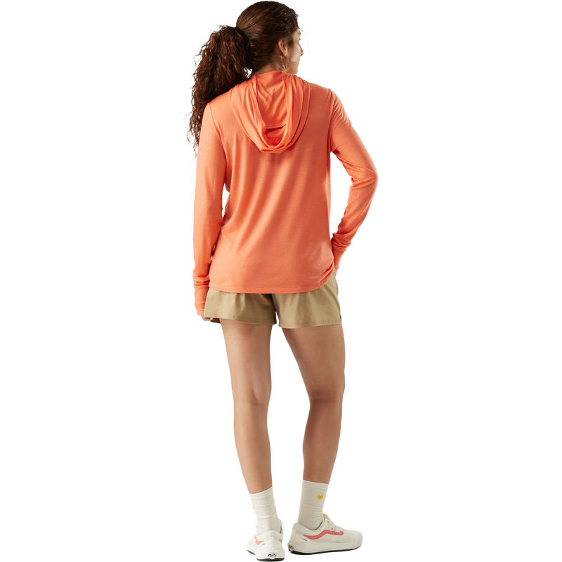 Women's Merino Sun Hoodie, Smartwool Women's Merino Sun Hoodie in P35-Coral Reef back