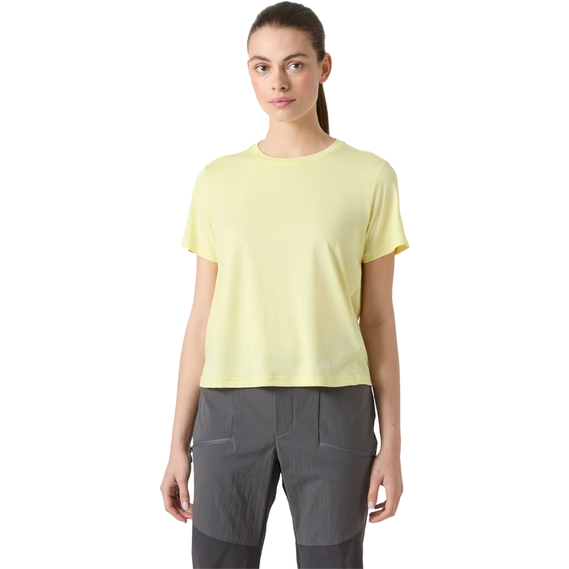 Women's Sval T-Shirt, Helly Hansen Women's Sval T-Shirt in Yellow Pear front view on model