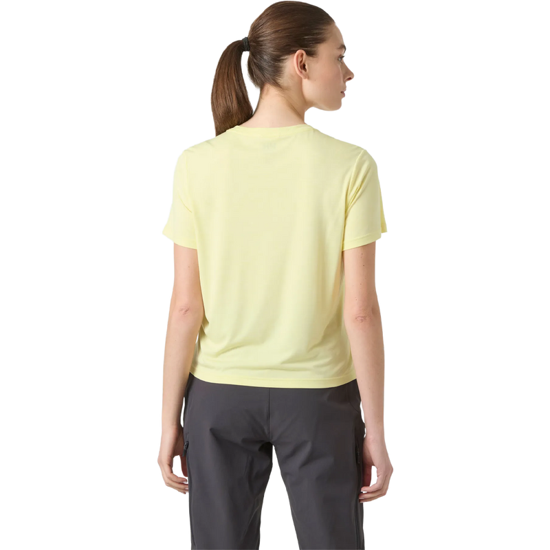 Women's Sval T-Shirt, Helly Hansen Women's Sval T-Shirt in Yellow Pear back view on model
