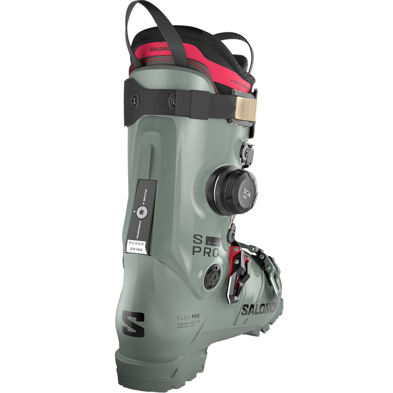 S/Pro Alpha C BOA 130, Salomon S/Pro Alpha C BOA 130 in Wrought Iron/Black/Raspberry back right
