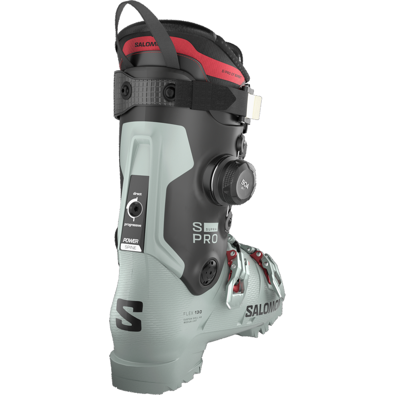 S/Pro Supra C BOA 130, Salomon S/Pro Supra C BOA 130 in Wrought Iron/Black/Samba Met back right
