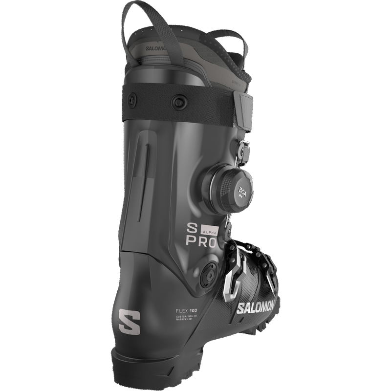 S/Pro Alpha C BOA 100, Salomon S/Pro Alpha C BOA 100 in Black/Dark Grey Met/Silver Met right back