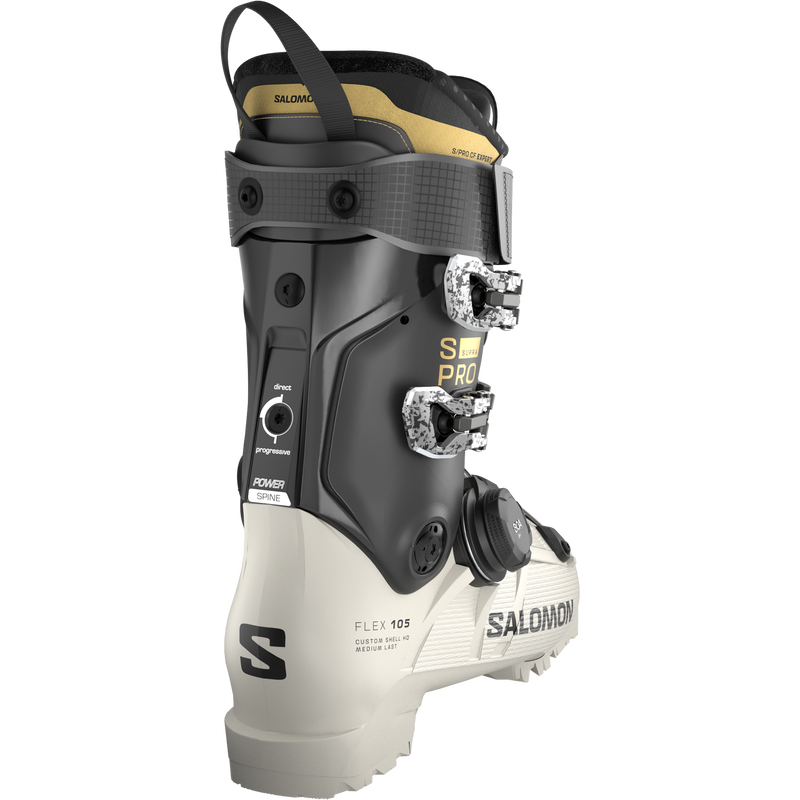 Women's S/Pro Supra S BOA 105, Salomon Women's S/Pro Supra S BOA 105 in Gray Aurora/Black/Gold Met back
