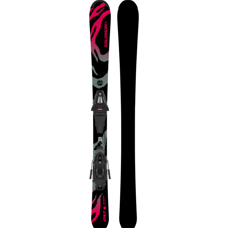 Youth QST Black S + C5, Salomon Youth QST Black S + C5 in Black pair top and bottom