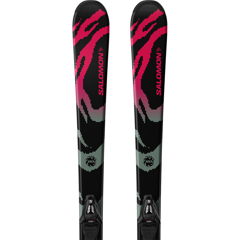 Youth QST Black S + C5, Salomon Youth QST Black S + C5 in Black pair tips