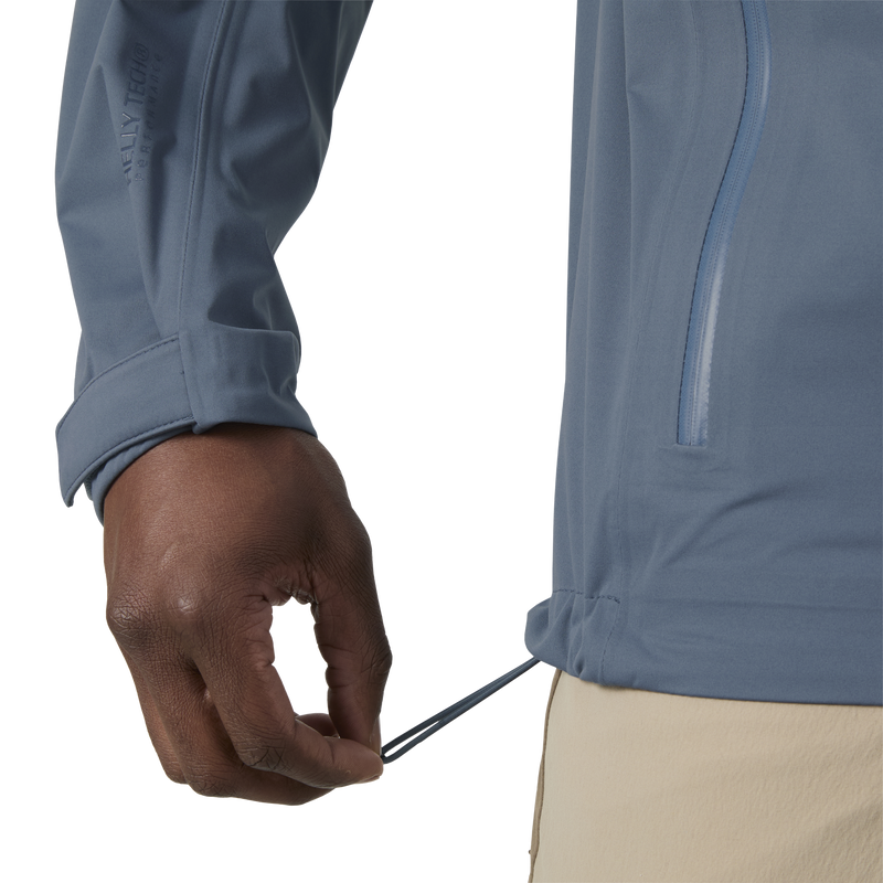 Men's Momentum 3L Stretch Jacket, Helly Hansen Men's Momentum 3L Stretch Jacket in 601-Washed Navy hem draw string