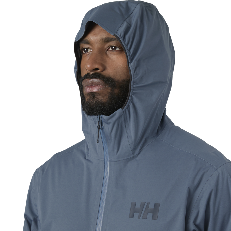 Men's Momentum 3L Stretch Jacket, Helly Hansen Men's Momentum 3L Stretch Jacket in 601-Washed Navy hood