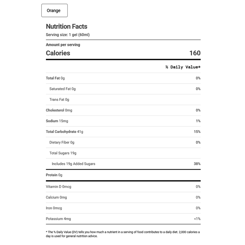 Beta Fuel Gel, Science in Sport Beta Fuel Gel Orange Nutrition Facts 