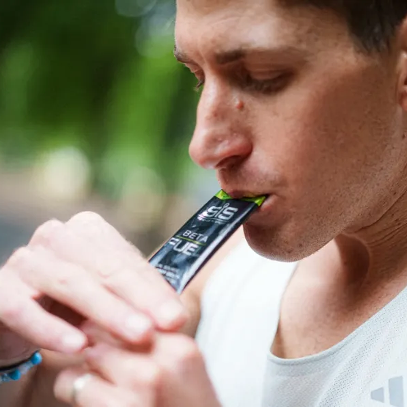 Beta Fuel + Electrolyte Gel, Science in Sport Beta Fuel + Electrolyte Gel being consumed