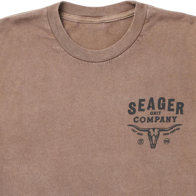 Men's Premium Longhorn Tee, Seager Men's Premium Longhorn Tee Chest Graphic