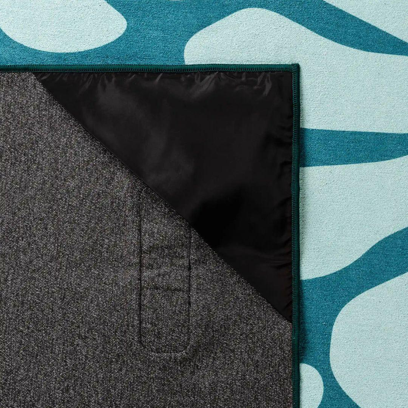 Blanket Towel, Nomadix Blanket Towel in Lazy Daisy Sea Foam Green with Grippy Texture detail