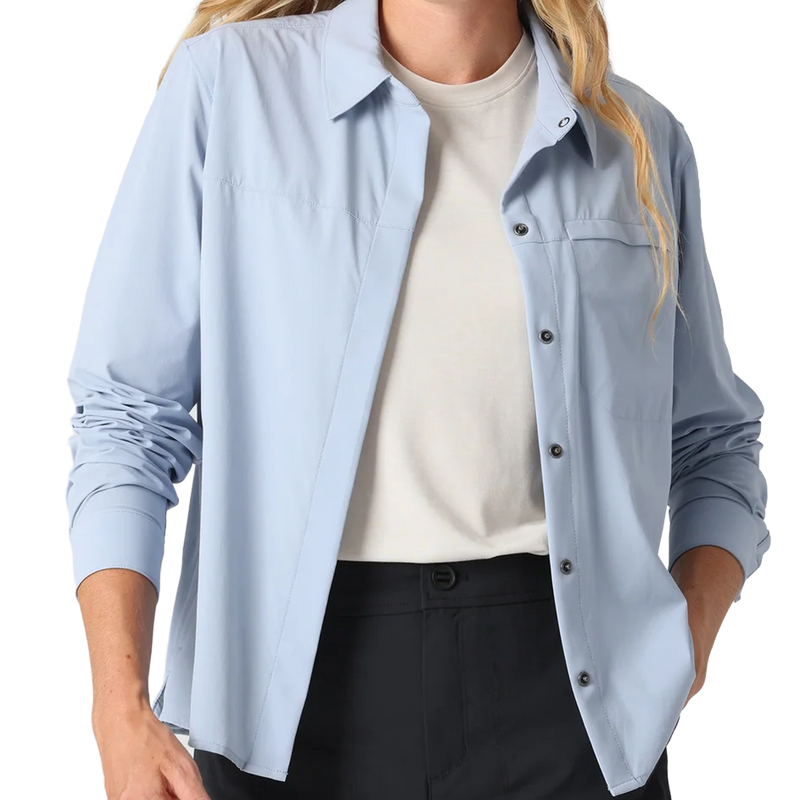 Women's Astroman Long Sleeve Sun Shirt, Outdoor Research Women's Astroman Long Sleeve Sun Shirt unbuttoned