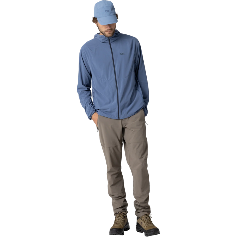 Men's Astroman Full Zip Sun Hoodie, Outdoor Research Men's Astroman Full Zip Sun Hoodie in 3000-Skyline front full length