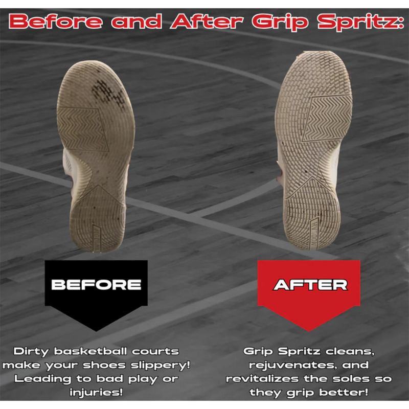 Basketball Shoe Grip Spray/Towel Bundle, Grip Spritz Grip Spray/Towel Bundle before and after