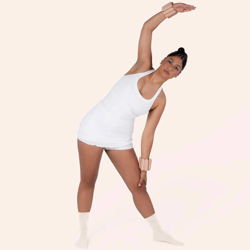 Bala Bangles 2 lb, Bala Bala Bangles 2 lb on wrists during yoga