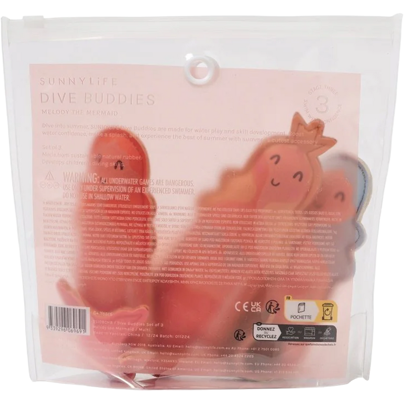 Dive Buddies Melody the Mermaid Set of 3, Sunnylife Dive Buddies Melody the Mermaid Set of 3 in Multicolor in package