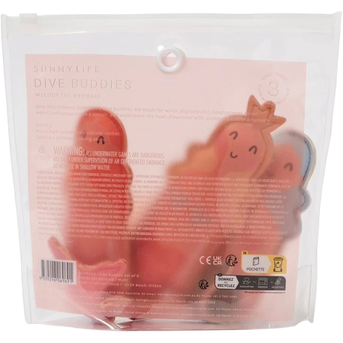Dive Buddies Melody the Mermaid Set of 3 alternate view