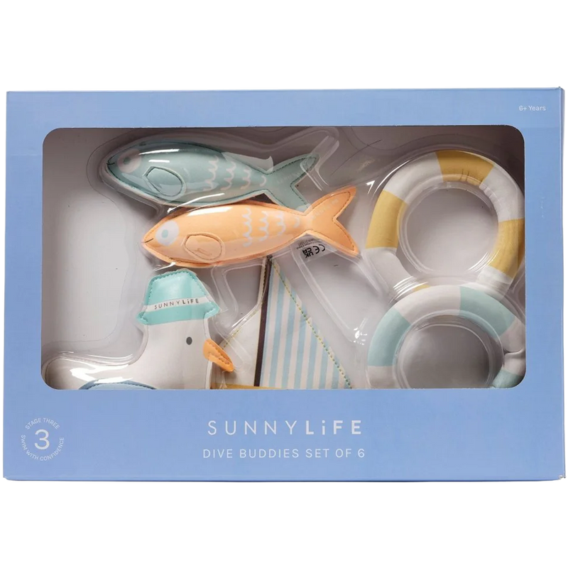 Dive Buddies Sid the Seagull Set of 6, Sunnylife Dive Buddies Sid the Seagull Set of 6 in Multicolor in package