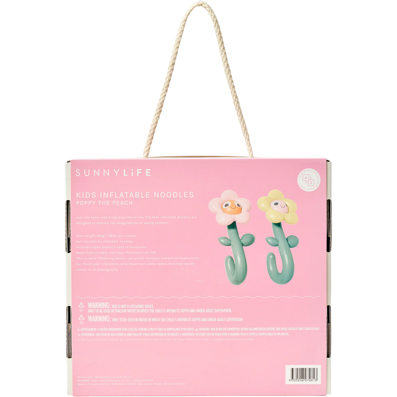 Kids Noodle Poppy the Peach Set of 2, Sunnylife Kids Noodle Poppy the Peach Set of 2 in Multicolor in package back