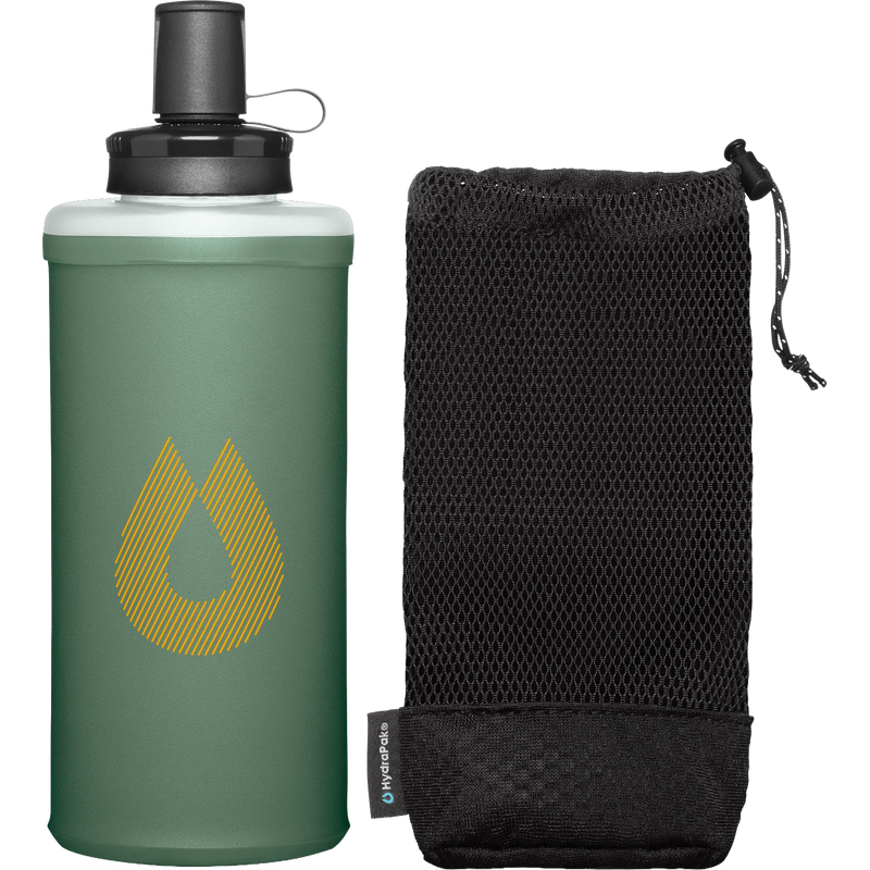 Packflask Kit 500 ml, Hydrapak Packflask Kit 500 ml in Sage Green out of mesh pouch