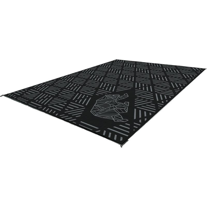 Striped Peaks Outdoor Mat - 12x9, Kuma Striped Peaks Outdoor Mat 12x9 in Black/Grey