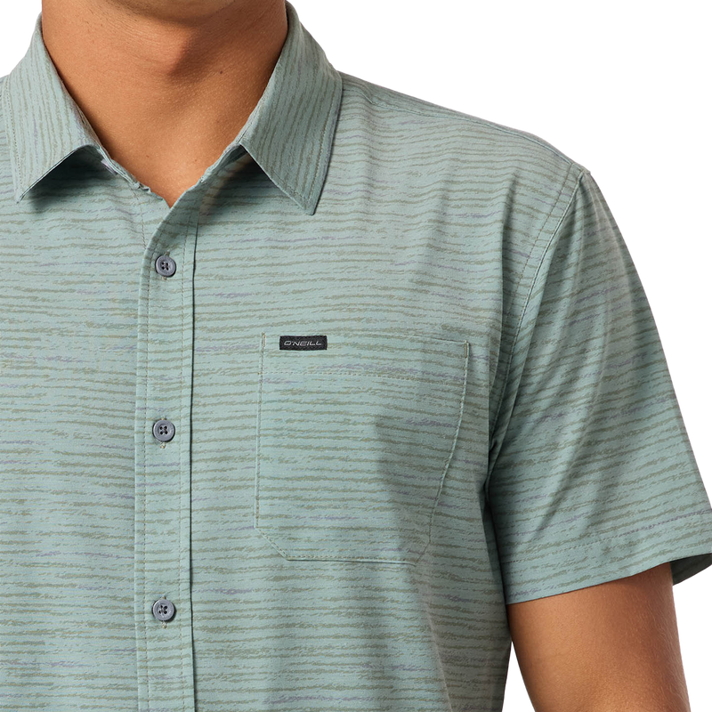 Men's TRVLR UPF Traverse Stripe Standard Short Sleeve, O'Neill Men's TRVLR UPF Traverse Stripe Standard Short Sleeve Chest Pocket