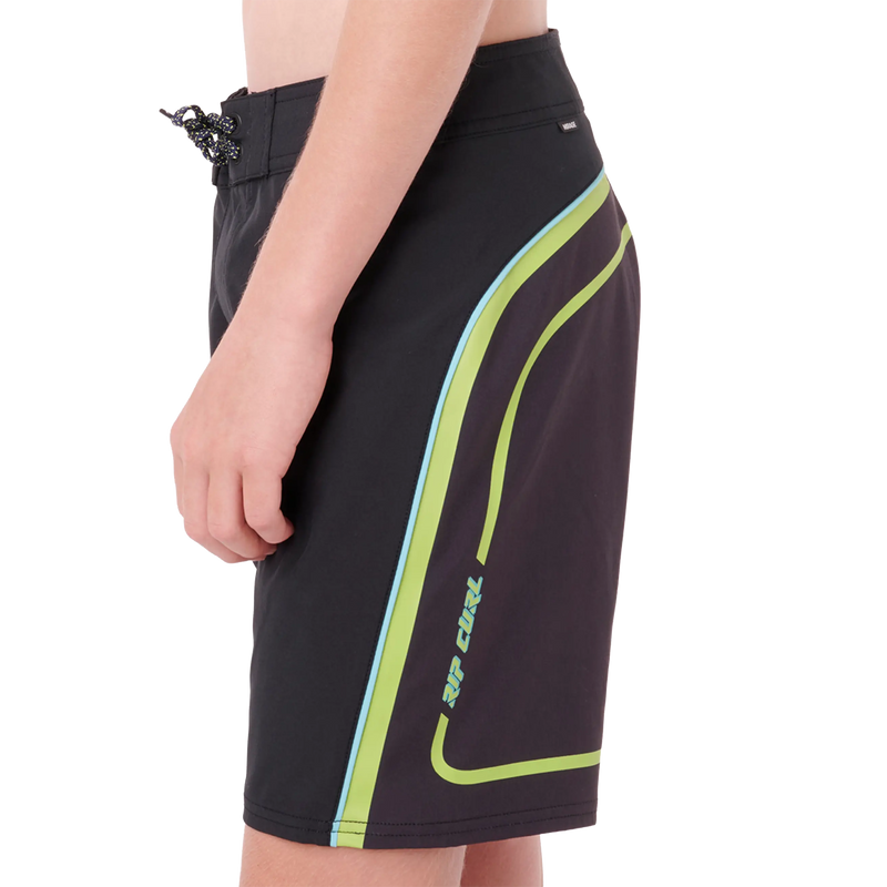 Youth Mirage Daily Dose Boardshort, Rip Curl Youth Mirage Daily Dose Boardshort in 1288 Black/Lime left