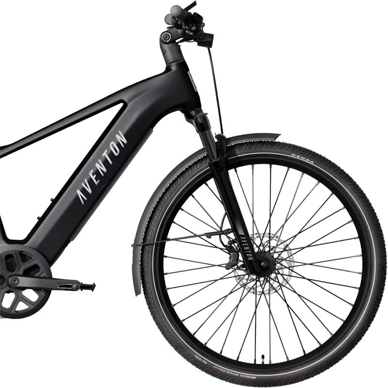 Level 4 REC Step Over, Aventon Level 4 REC Step Over in Matte Black front wheel