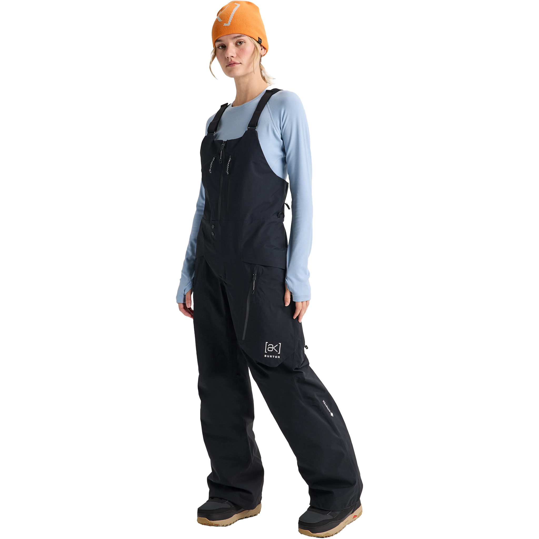 Burton Women's AK Cyclic Gore Tex 2L Bib Pants 3/4 Front on model