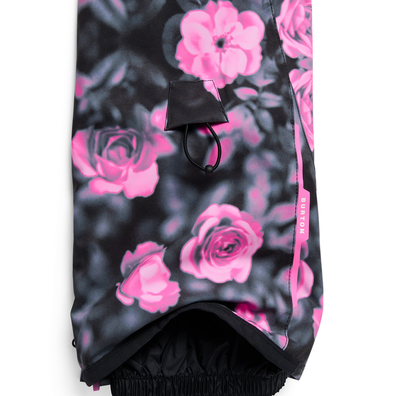 Women's Reserve 2L Stretch Slim Pants, Burton Women's Reserve 2L Stretch Slim Pants in Shockwave Floral with bungee detail