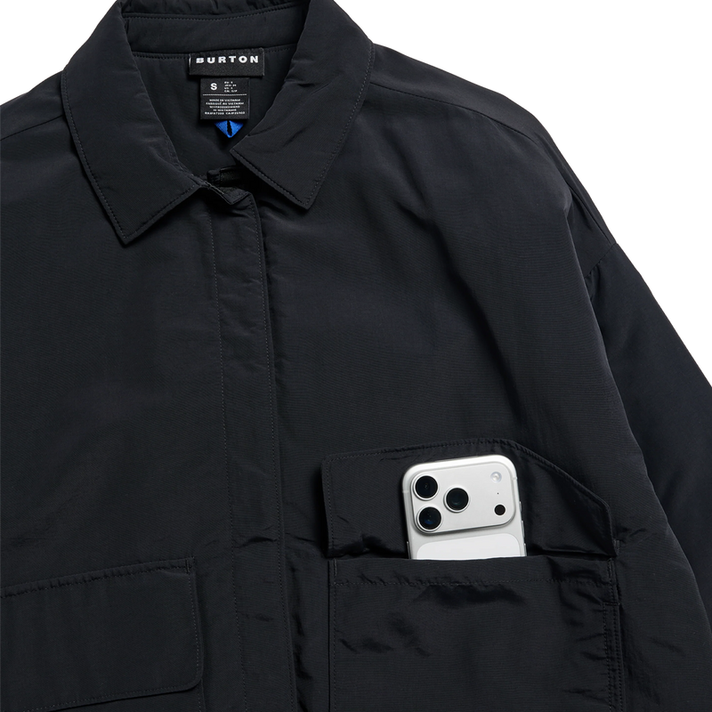 Women's Winslow Insulated Jacket, Burton Women's Winslow Insulated Jacket in True Black with pocket detail