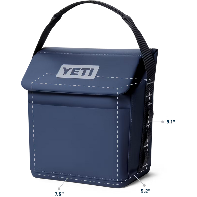 Daytrip Lunch Bag 6L, Yeti Daytrip Lunch Bag 6L in Classic Navy with interior dimensions