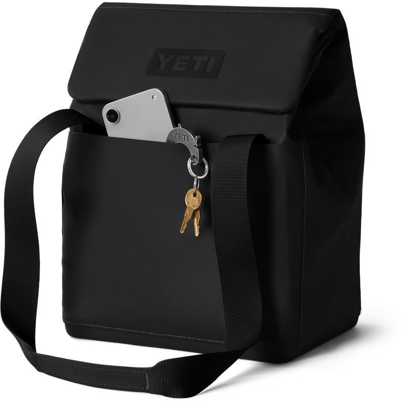 Daytrip Bag 14L, Yeti Daytrip Bag 14L in Black angled view with pocket detail