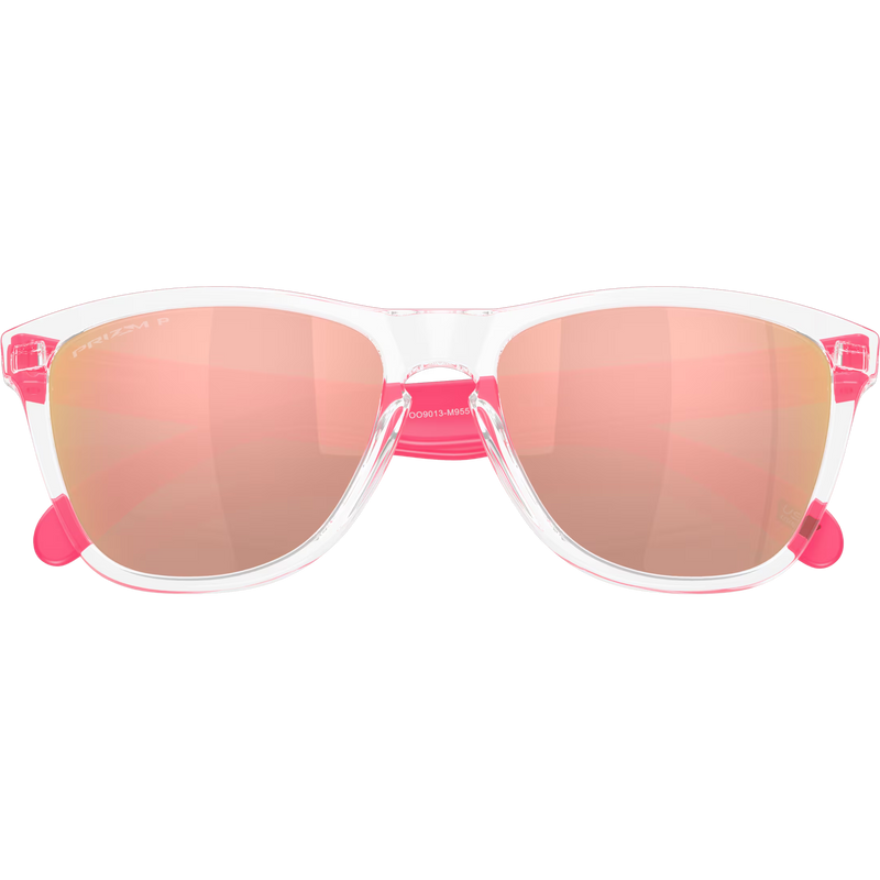 Frogskins - Clear/Prizm Rose Gold, Oakley Frogskins Clear/Prizm Rose Gold front folded