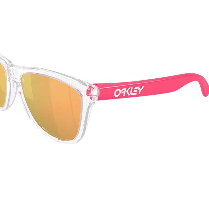 Frogskins - Clear/Prizm Rose Gold, Oakley Frogskins Clear/Prizm Rose Gold front left lens