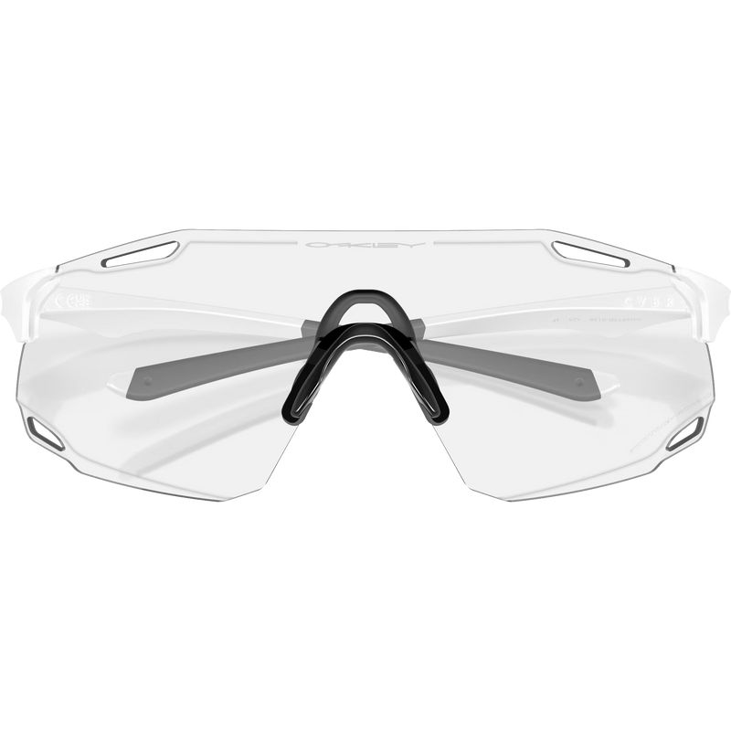 Cybr Dyno - Matte White/Clear to Black Iridium Photochromic, Oakley Cybr Dyno Matte White/Clear to Black Iridium Photochromic front arms folded