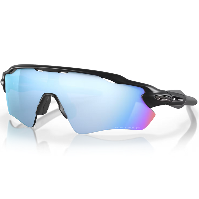 Radar EV Path Matte Black/Prizm Deep Water Polarized, Oakley Radar EV Path Matte Black in Prizm Deep Water Polarized angled view