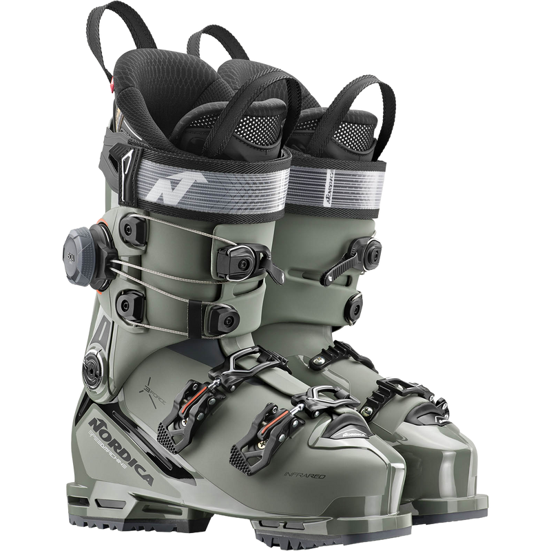 Speedmachine 120 BOA Cuff, Nordica Speedmachine 120 BOA Cuff in Dark Grey/Black Red pair right front