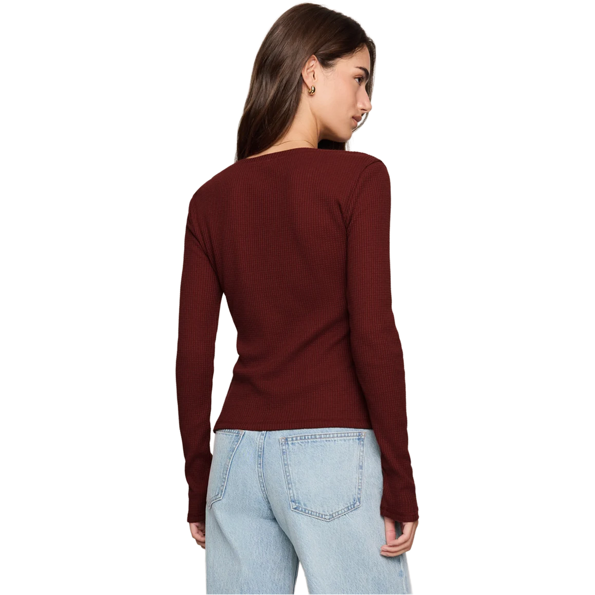 Women's Albany Waffle Button Up Top alternate view