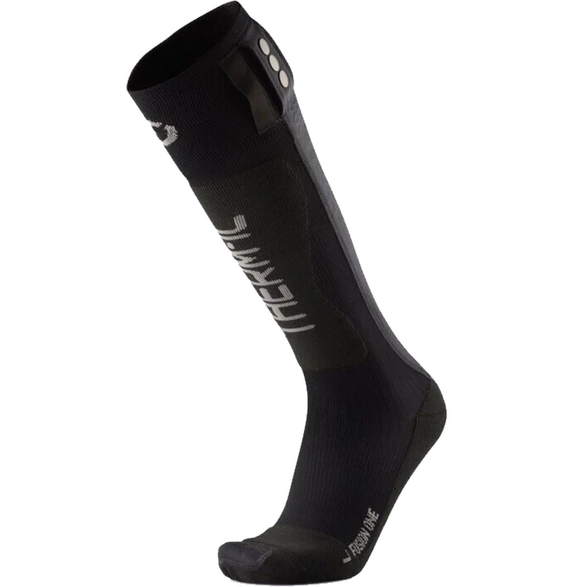 Therm-ic Heated Sock Fusion One front with battery snap fasteners
